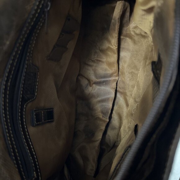 MC Mark Chantel Croc Embossed Leather Brown Tan Faux Croc Purse Shoulder Bag - Picture 11 of 11